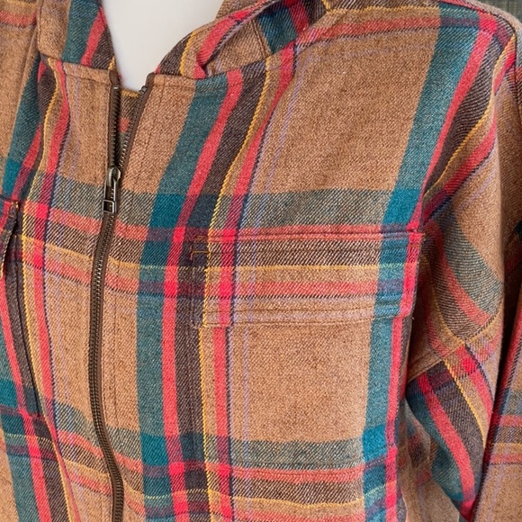 Toad & Co Flannel zipped hooded top - Picture 3 of 7